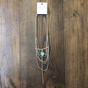 🌱NEW gold bohemian necklace with turquoise stone
